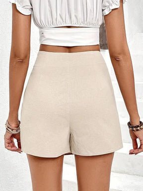 Shorts-Saia Elegante Cintura Alta – Laço Frontal e Tecido Leve para o Verão - Rosence